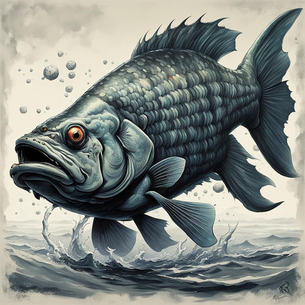 Sinister Koi Fish Monster by Rutkowski