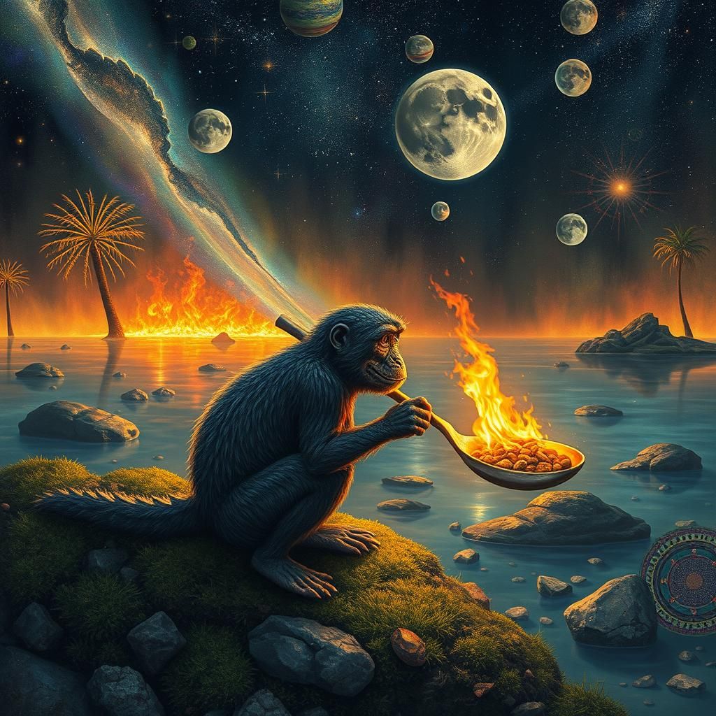 Surreal Spoon: Cosmic Astral Illustration by Amaringo