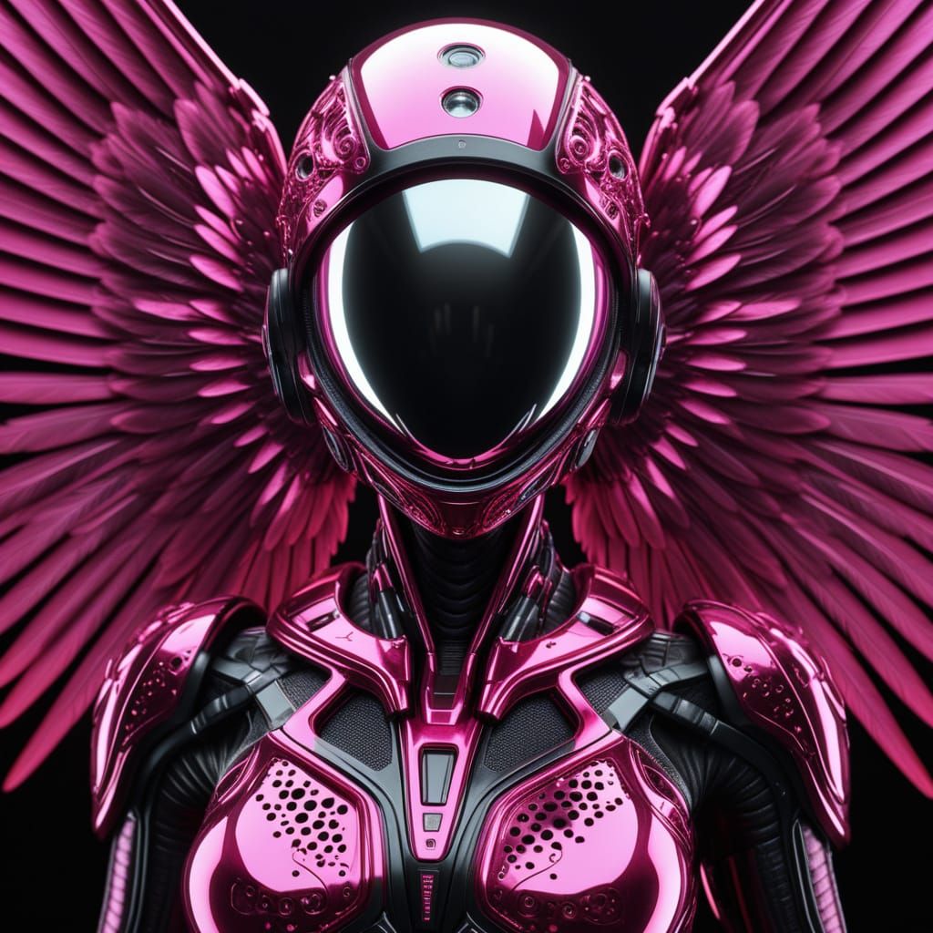 Cybernetic Angel Army in Neon Pink