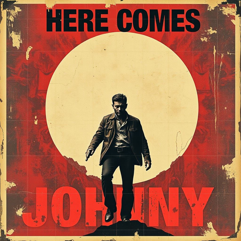 Faded Brutalist Poster Art Depicts Haunting Figure