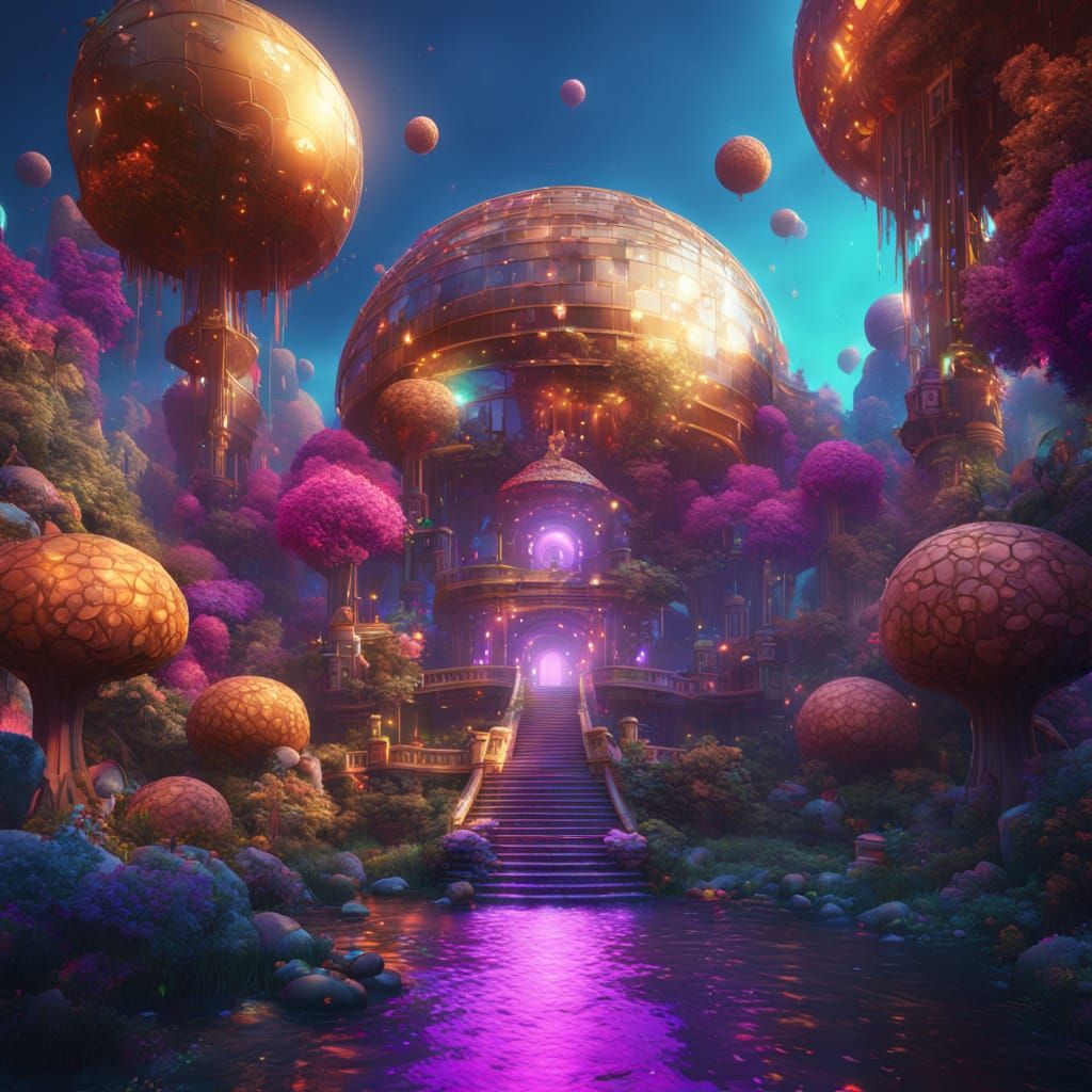 Vibrant Disco Truffle in Fantasy Concept Art Style