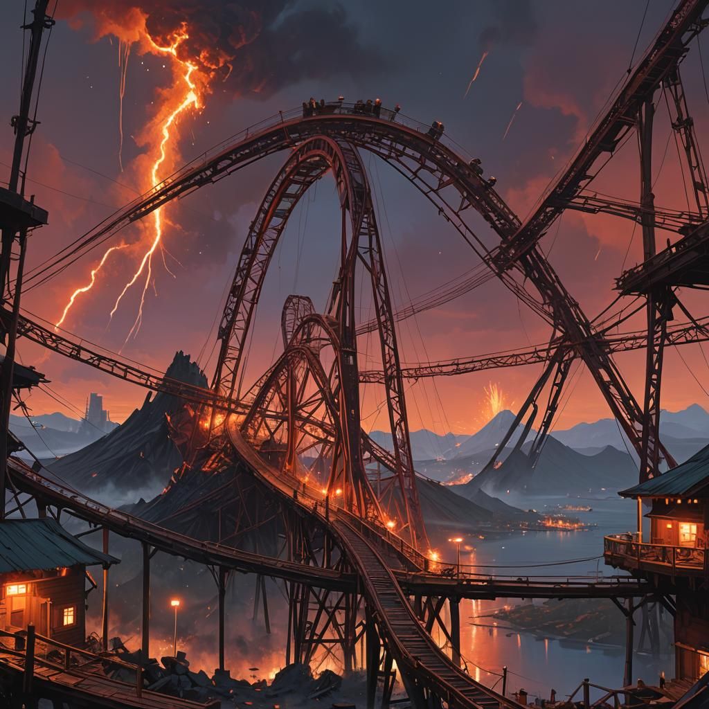 Apocalyptic Theme Park Adventure in Dystopian Style