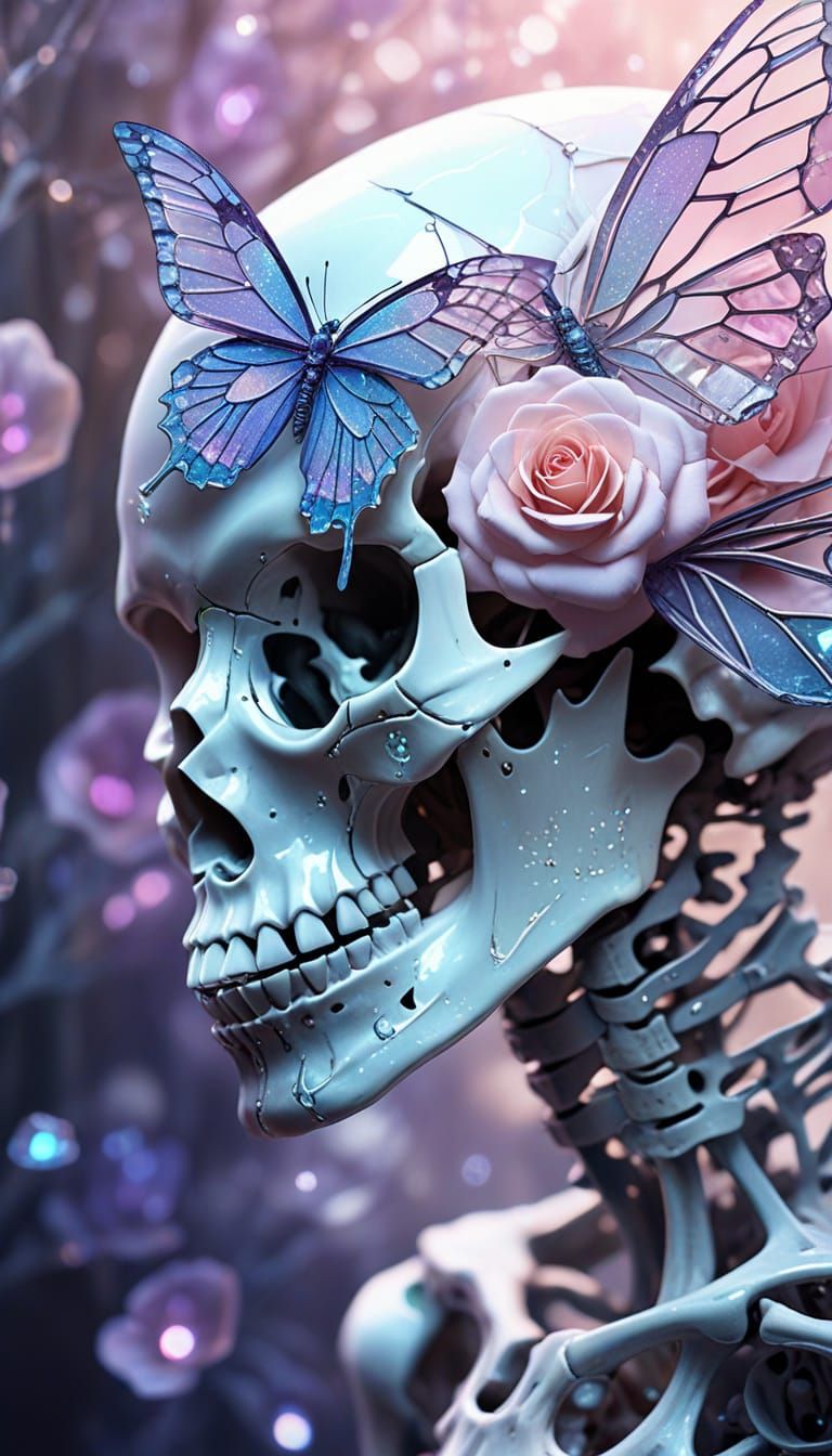 Crystal Goddess of Elysium: Ethereal Fantasy Portrait