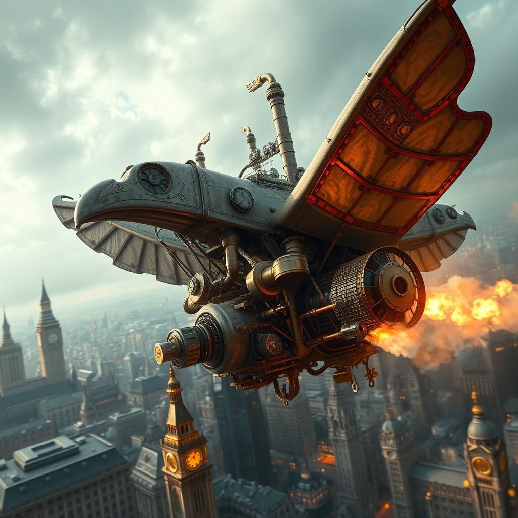 A surrealistic flying machine