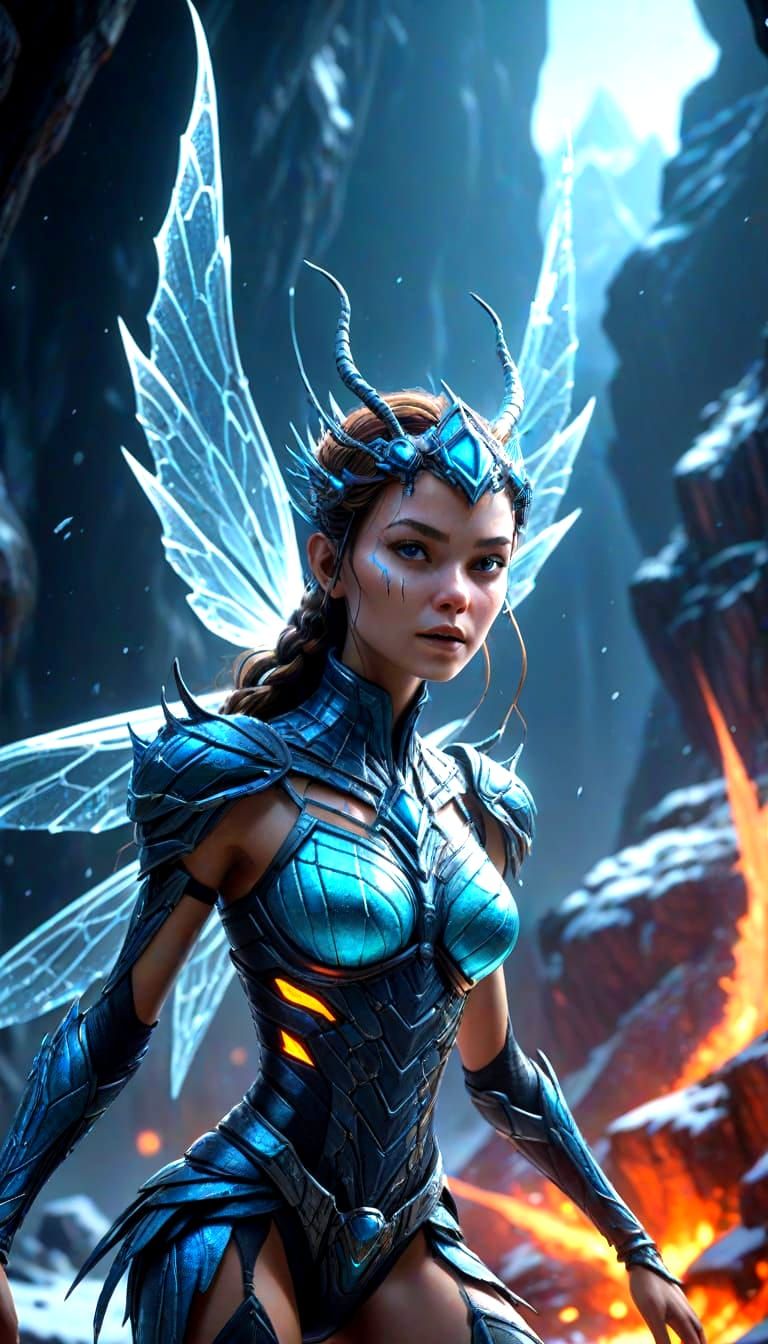 Ice Queen Transformation: 3D Cinematic Alien Art