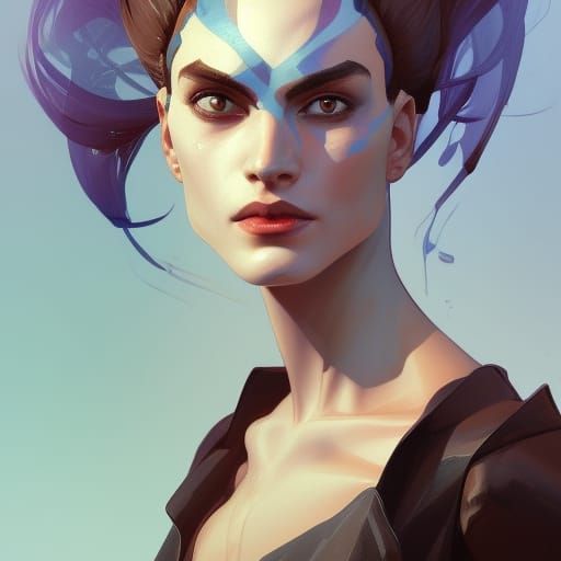 Detailed Portrait of Xj9 in Art Nouveau Style