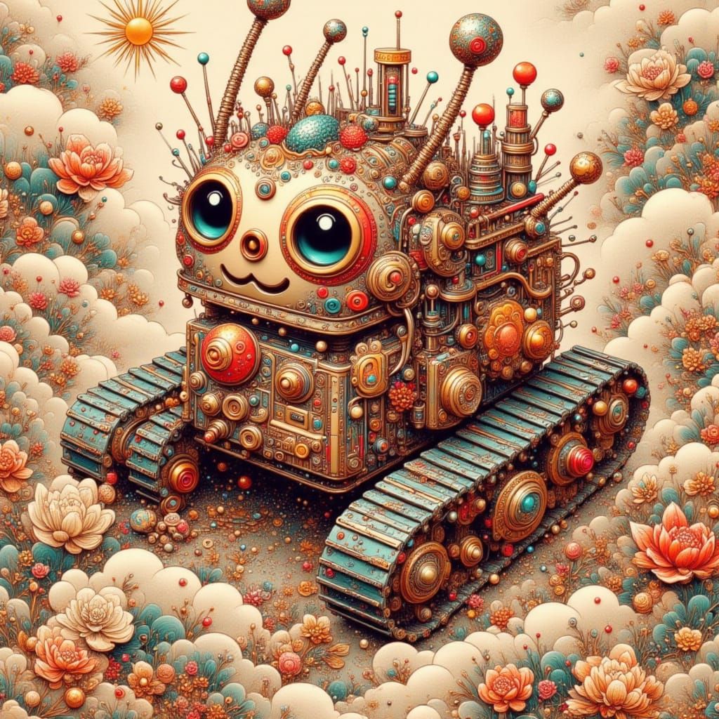 Chinese Embroidery Urbanpunk Robot