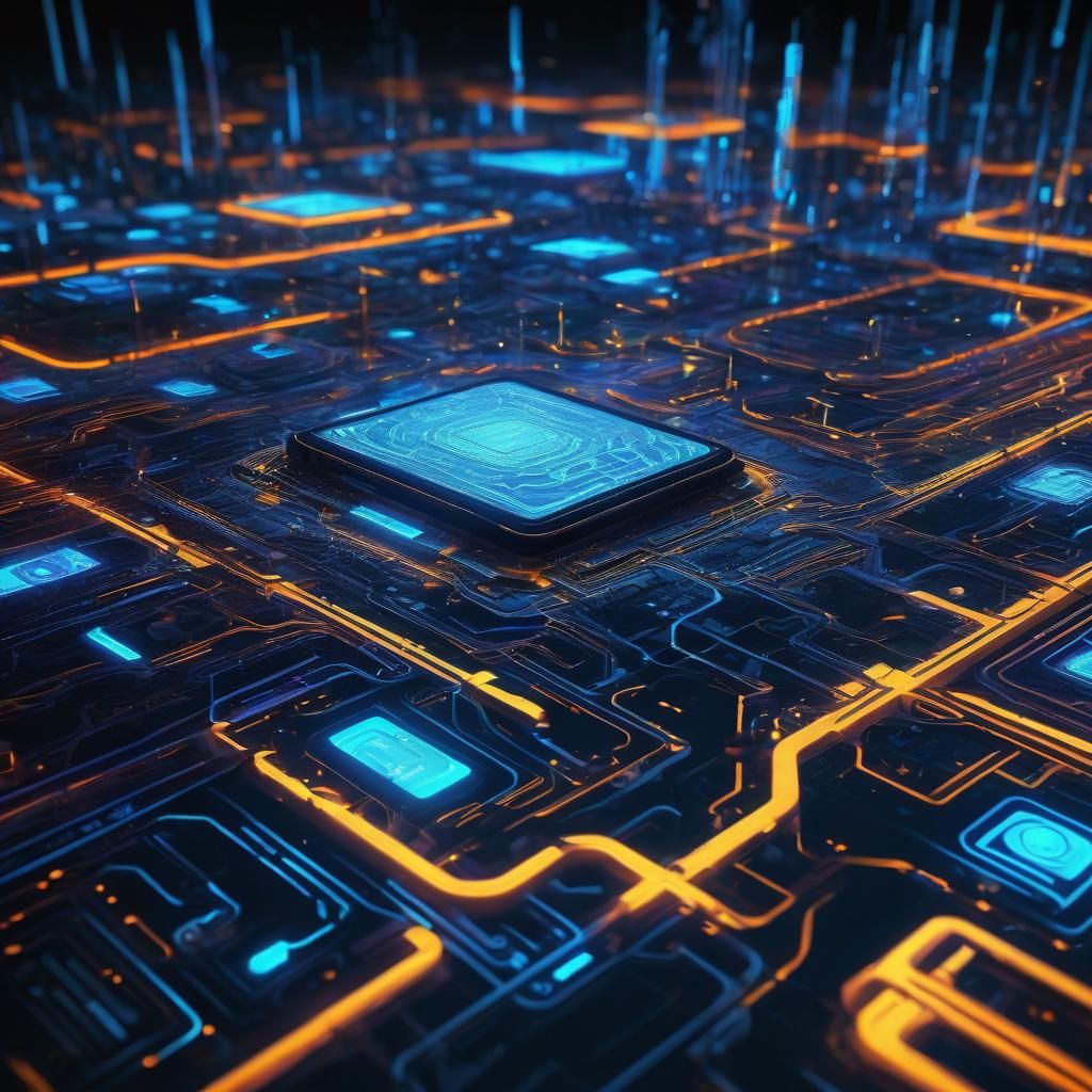 Futuristic AI Interface in Neon-Lit Sci-Fi Style