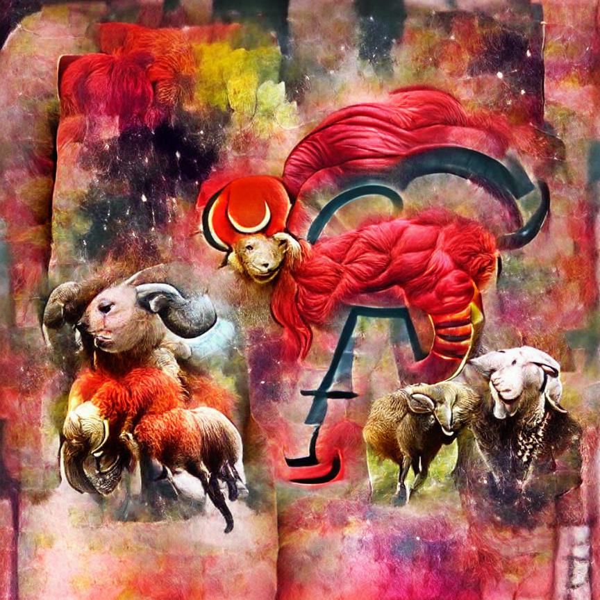 Vibrant Aries Ram: Embodiment of Spring and Action