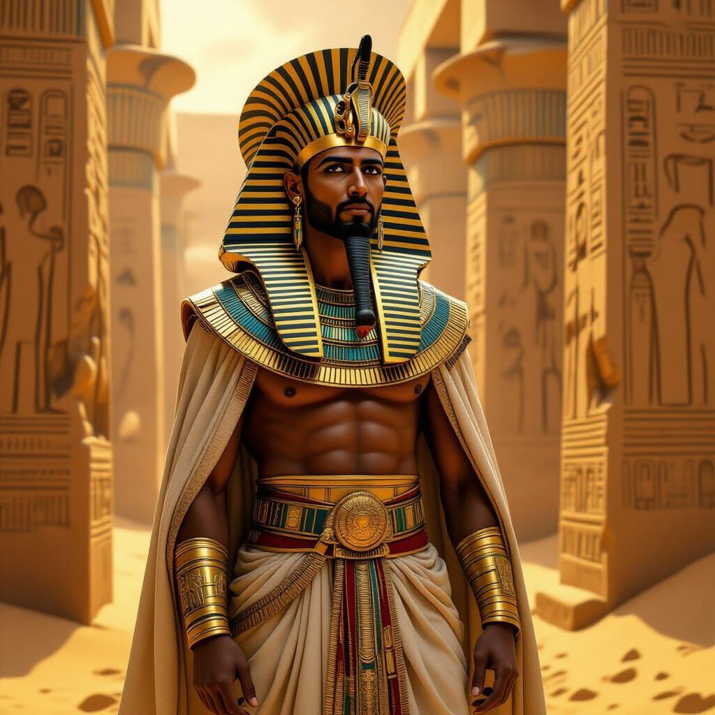 Majestic Pharaoh in Ancient Egyptian Splendor