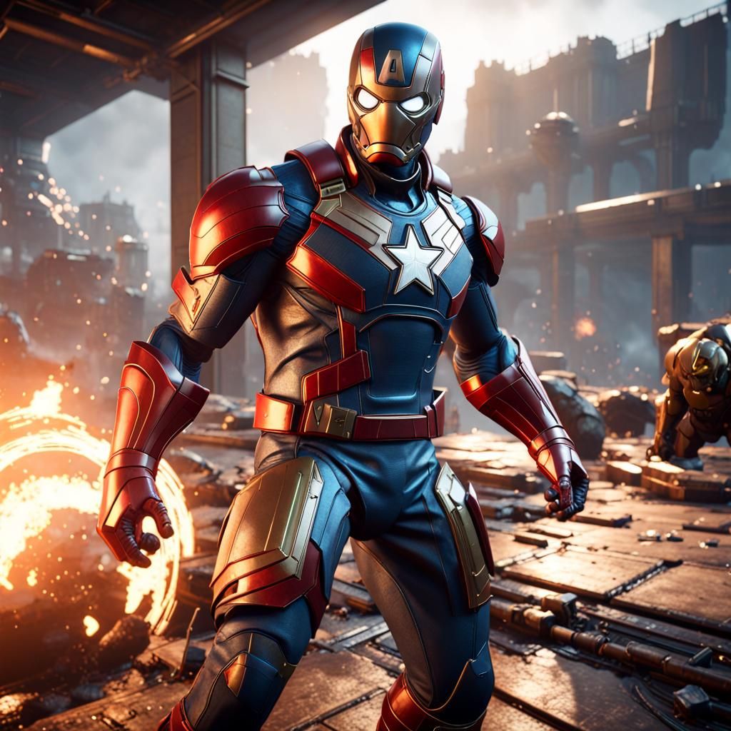 Epic Marvel Character in 3D Game Cinematic Style