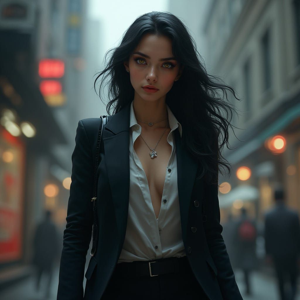 Confident City Woman Hides Her Wild Secret in Style