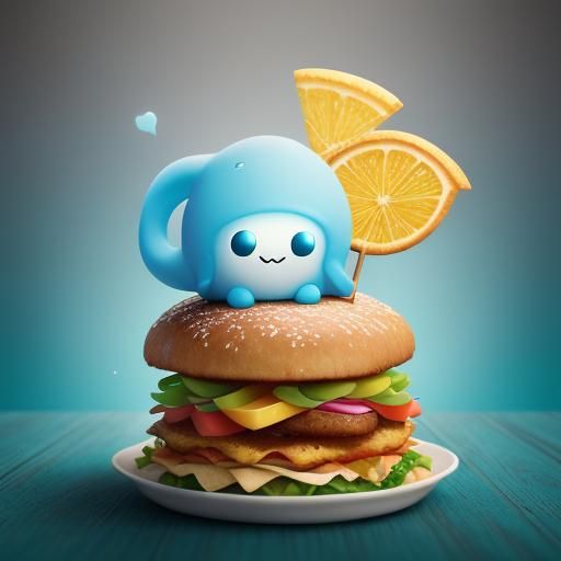 Cute Ghost Serves Schnitzel in Disney Pixar Style