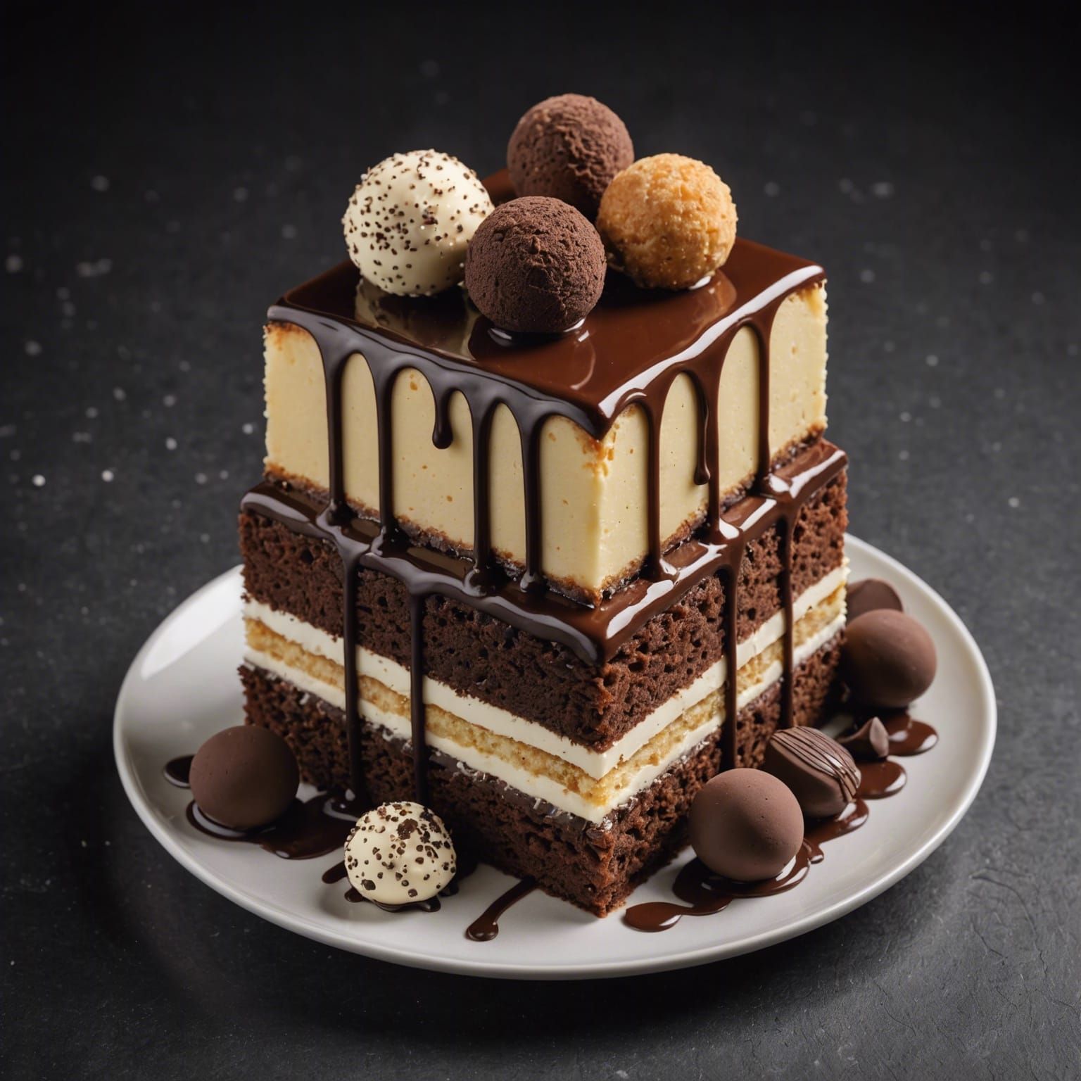 Chocolate Truffle Cake Still Life: Delicious Layers