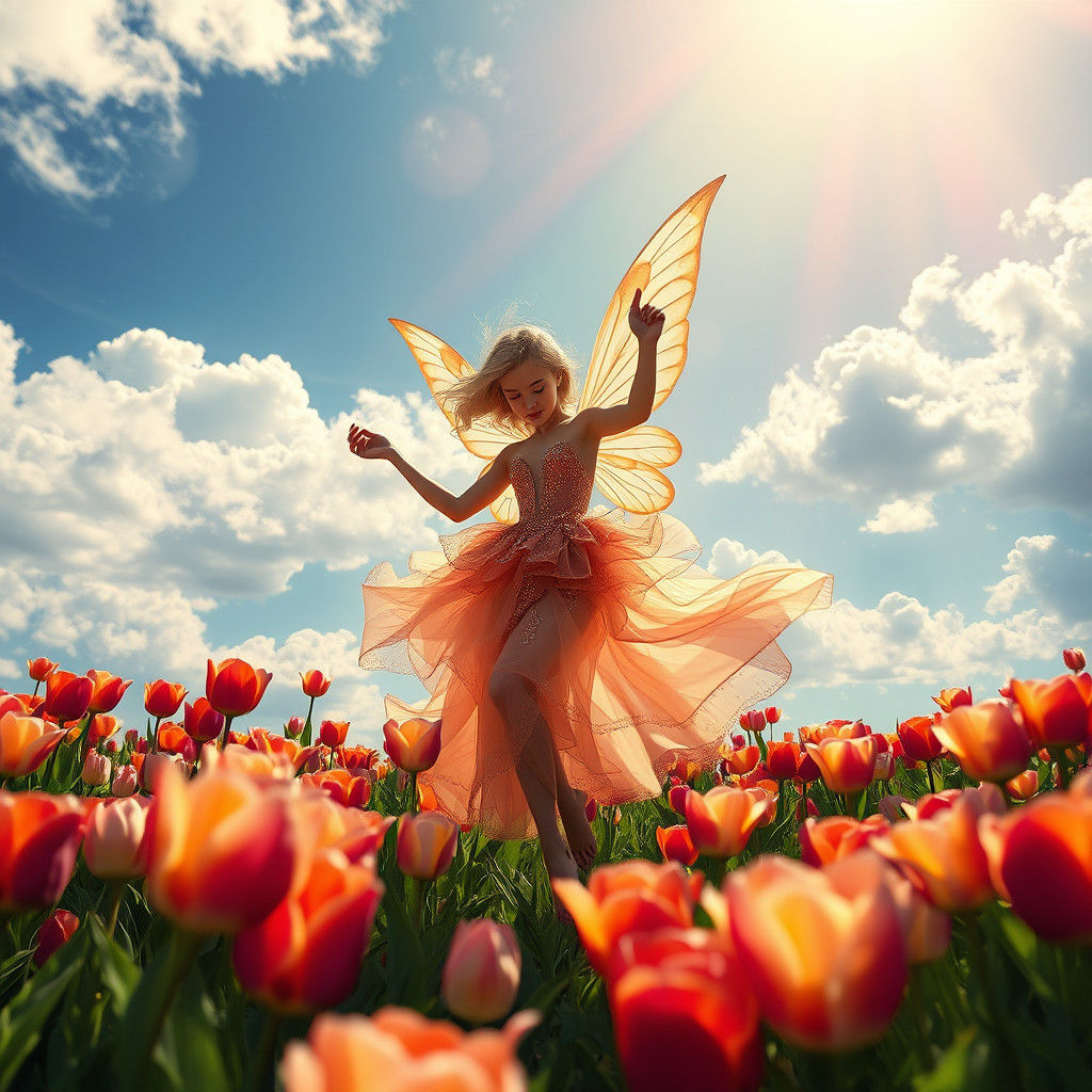 Pixie Dance in a Tulip Field