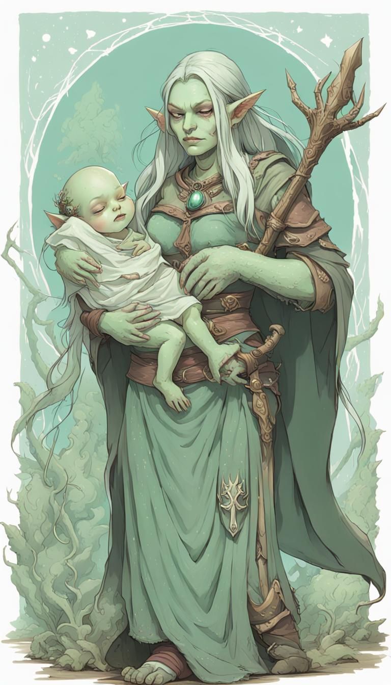 Pretty sure this ogre Shaman could kill you with her baby, which would sleep peacefully through the battle.