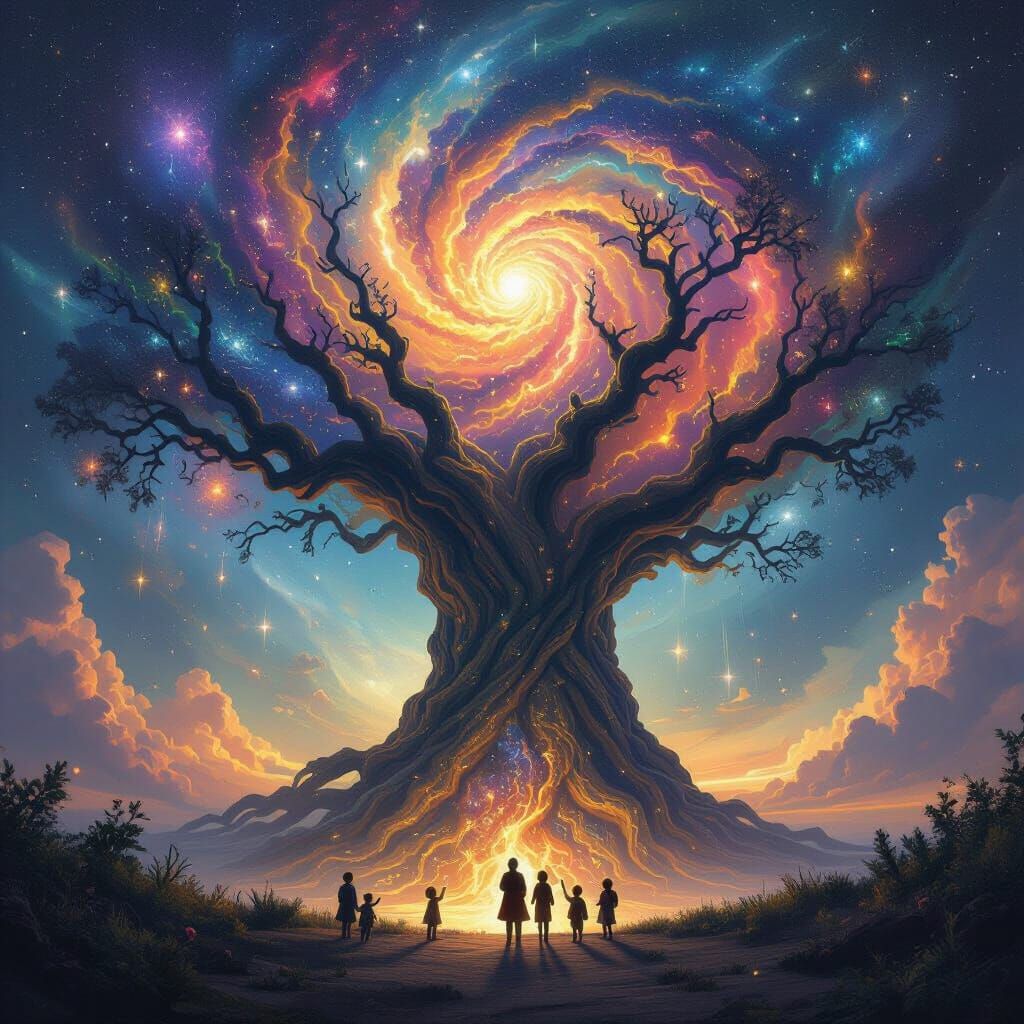 Galactic Tree at Black Hole: Space Opera Art
