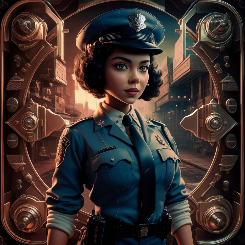 Ana de Armas as 1950s Officer in 3D Anime Art