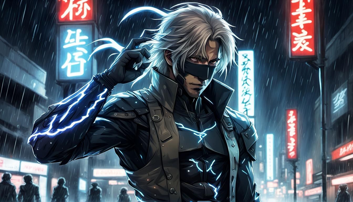 Raiden in Electric Anime Rain