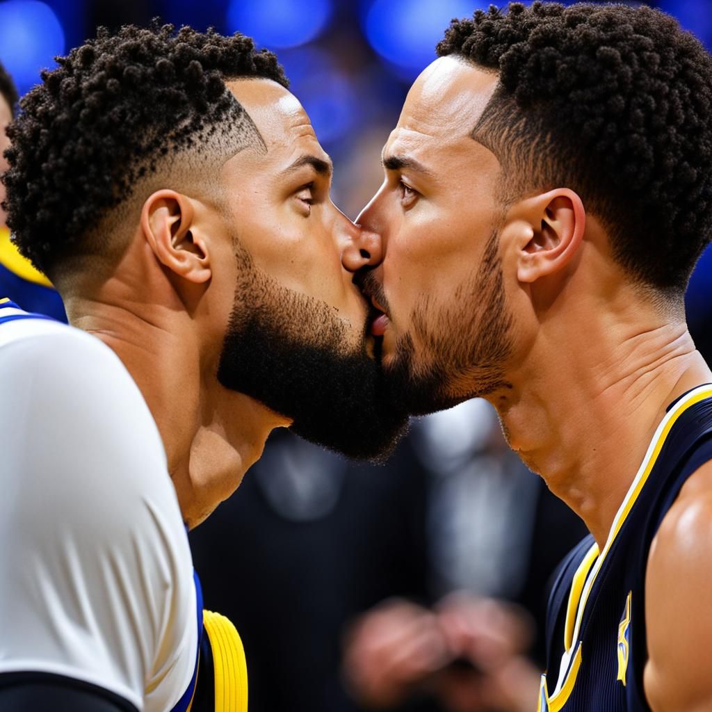 Basketball Stars Share a Kiss