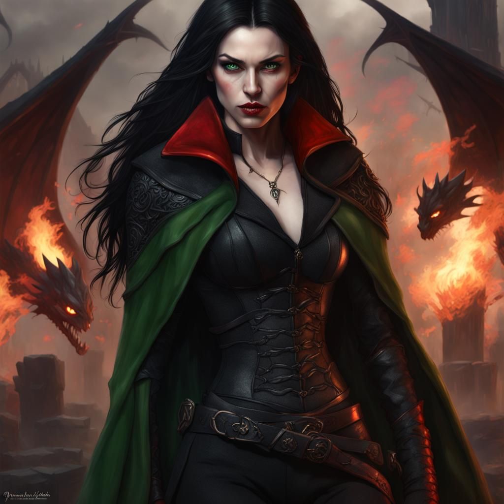 Gothic Vampire Rogue in Dark Fantasy Style