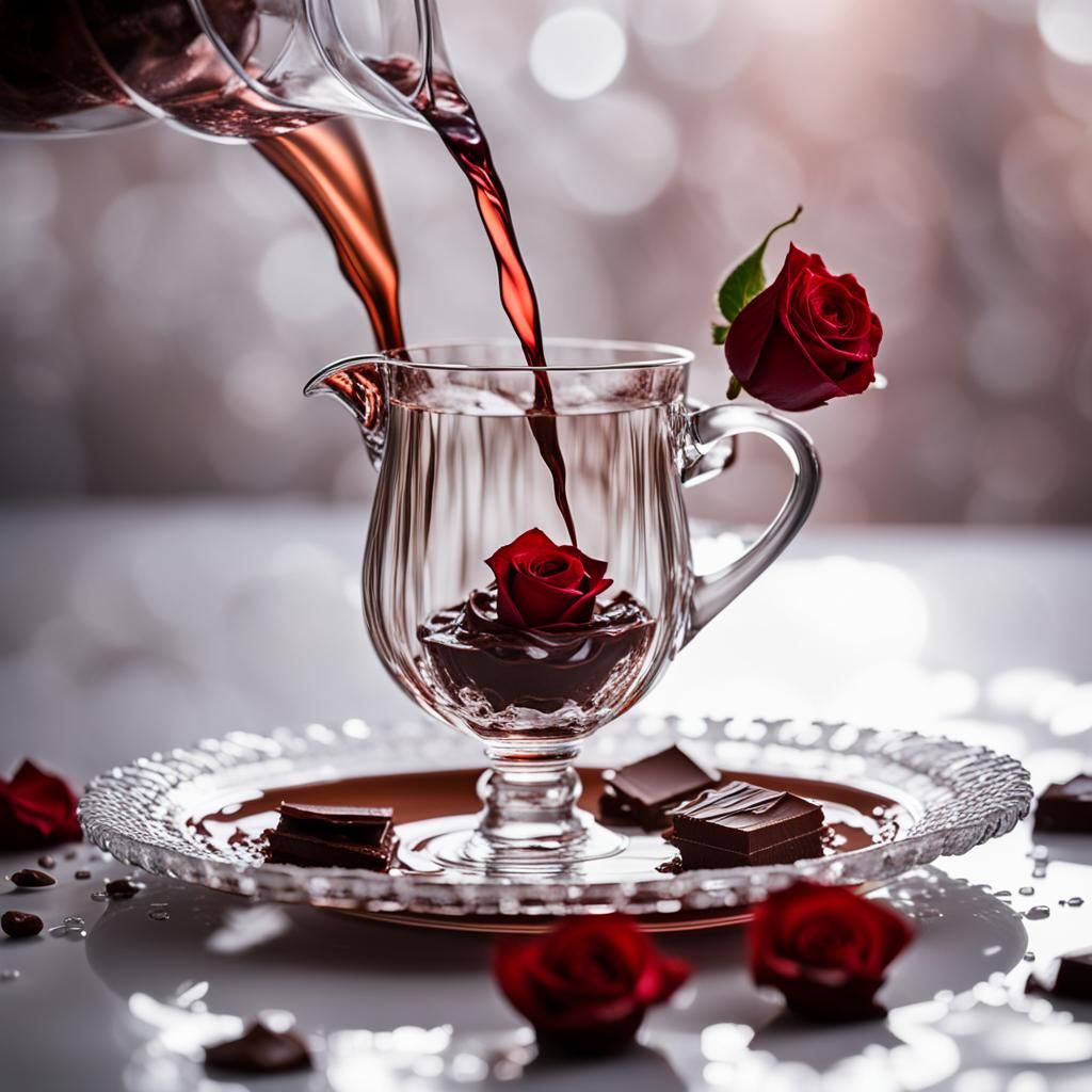 Chocolate Rose Formation in Crystal Jug