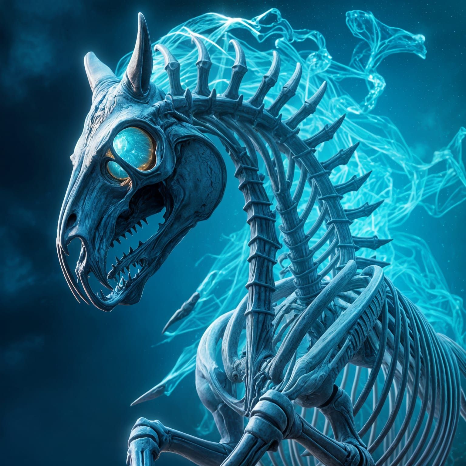 Ethereal War Horse in Dark Fantasy Splendor