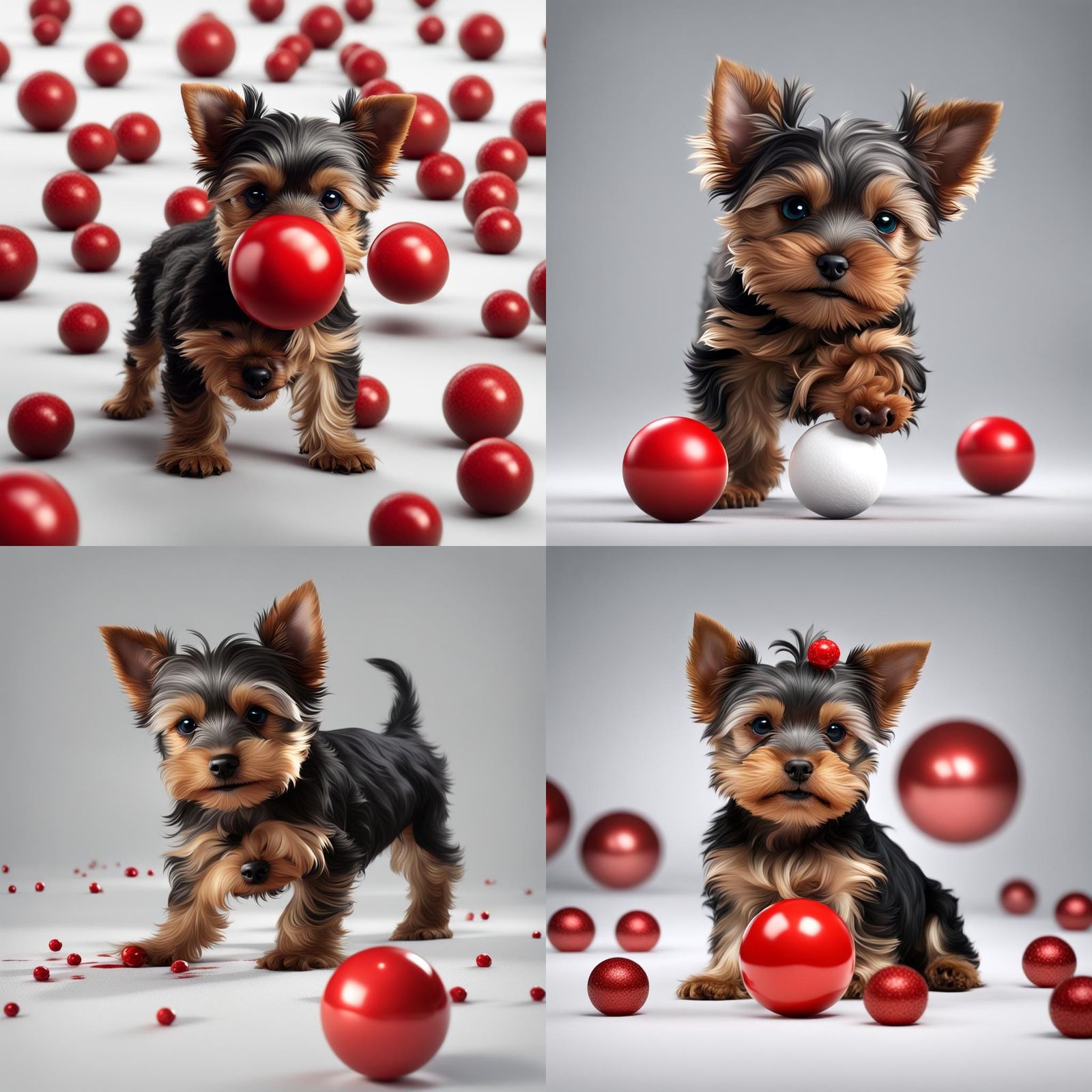 Yorkie Puppy Playing: Detailed Fantasy Concept Art