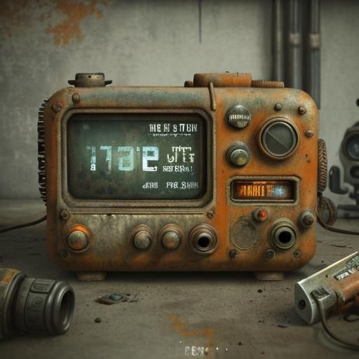 Gritty Retro Sci-Fi Pip-Boy 3D Diorama