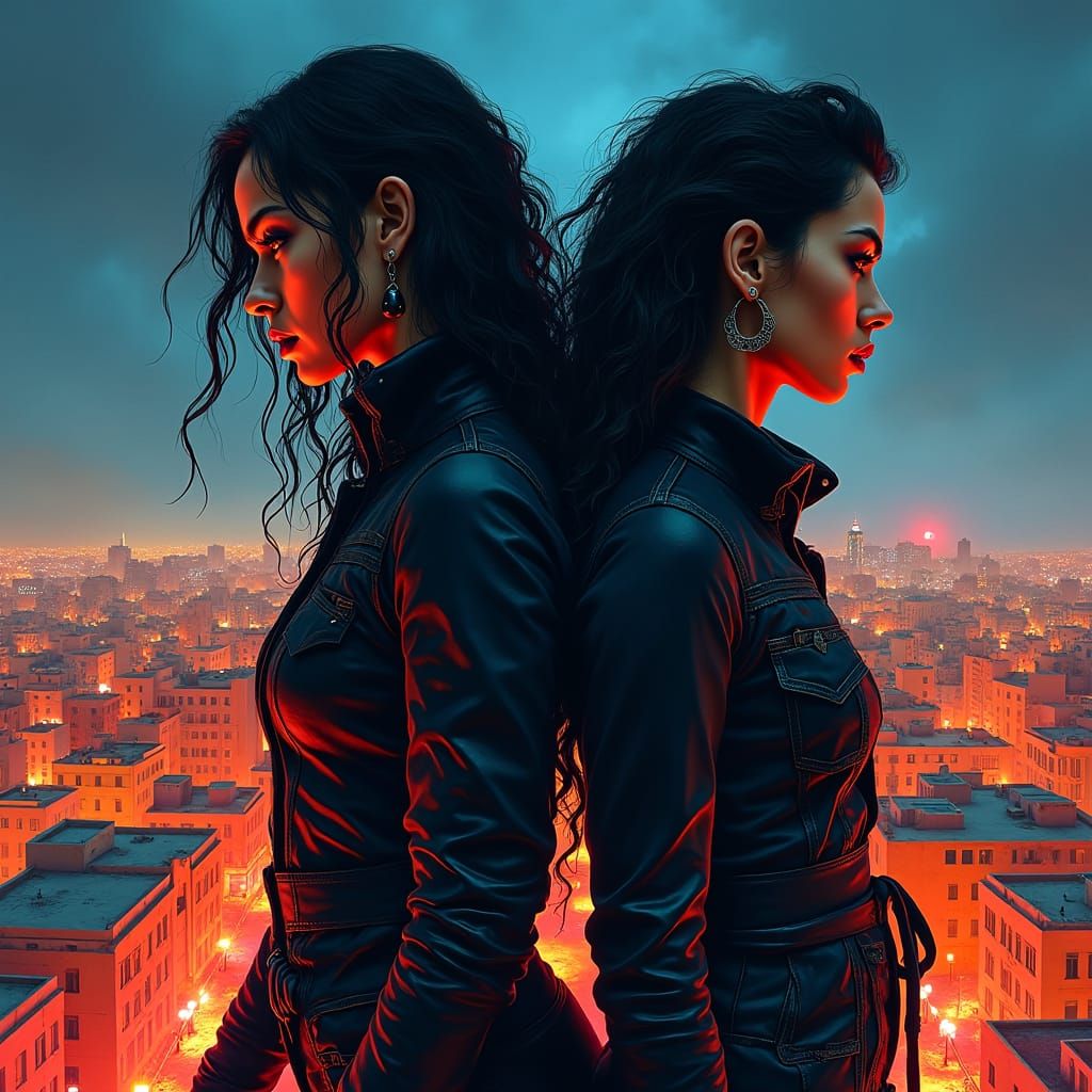 Fierce Women Guard Rabat: Street Art Style