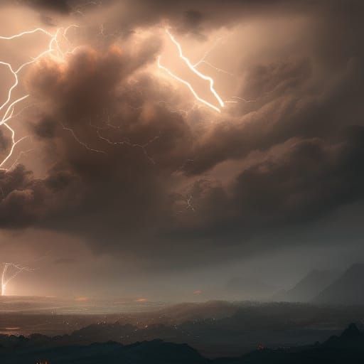 Dramatic Lightning Storm Concept Art in Deep Color