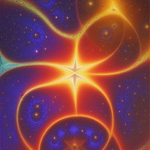 Fractal Star in Oil Painting Style