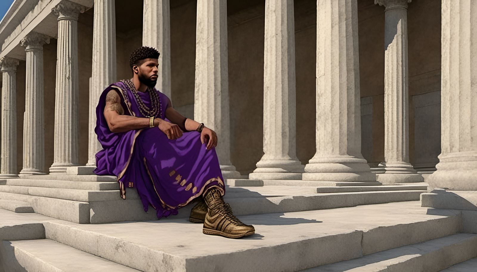 Roman Emperor in Royal Palace: AI Generated Portrait