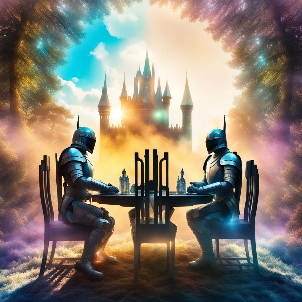 Futuristic Knights of the Round Table: Astral Illustration
