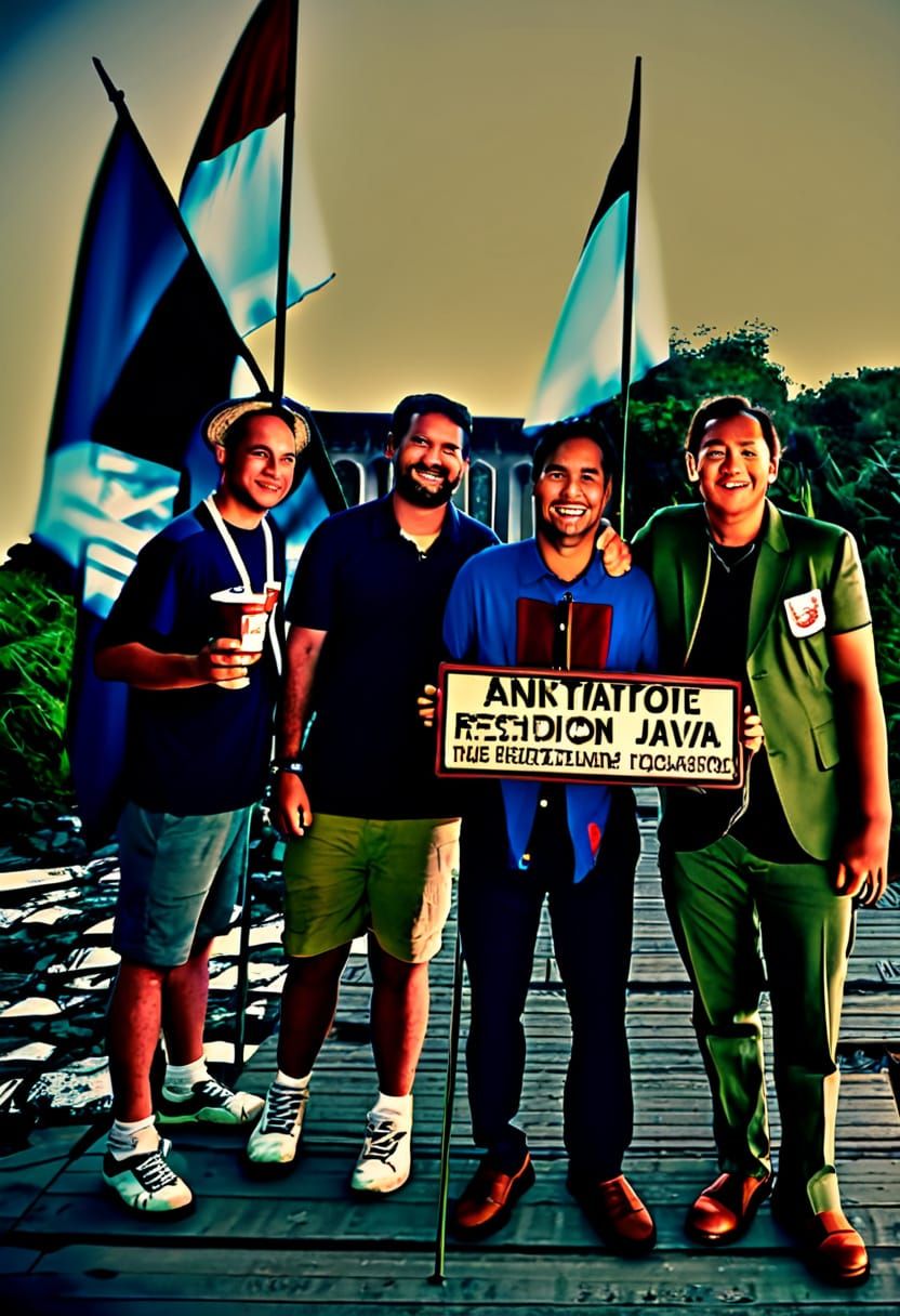 Expedition Land of Java Logo: Mountain Adventure Emblem