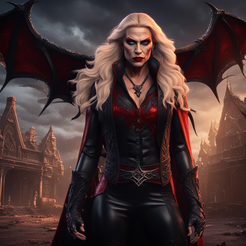 Sable as a Vampire in Detailed Matte Painting