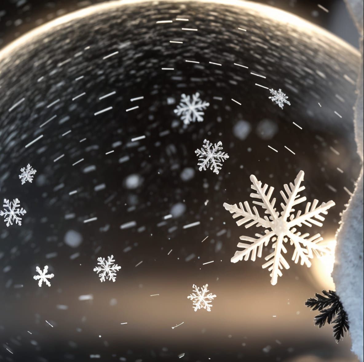 Photorealistic Snowstorm with Bokeh Effect