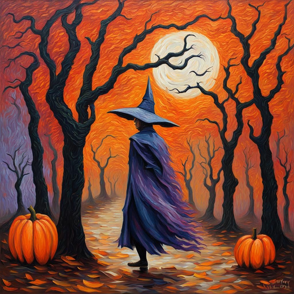 Halloween in Neo-Impressionistic Expressionist Style