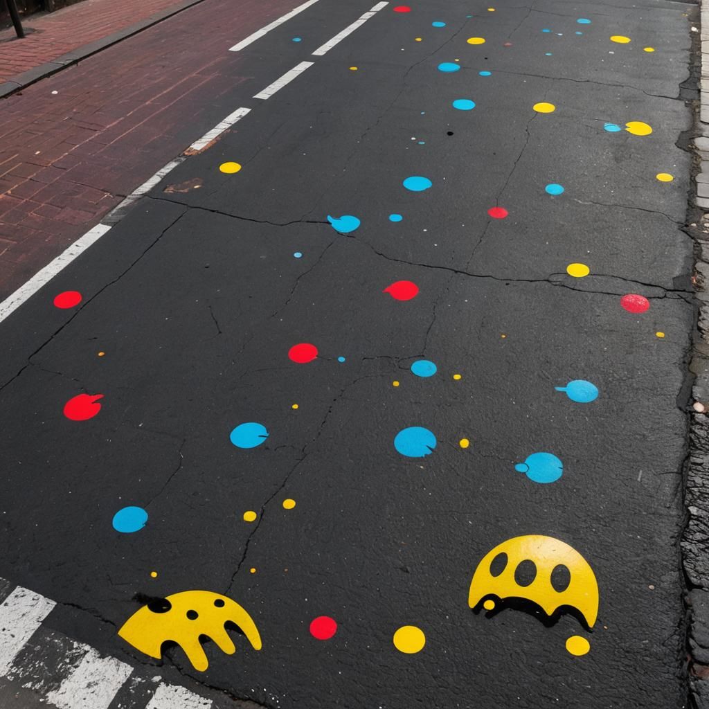 Pacman in Urban Graffiti Street Art