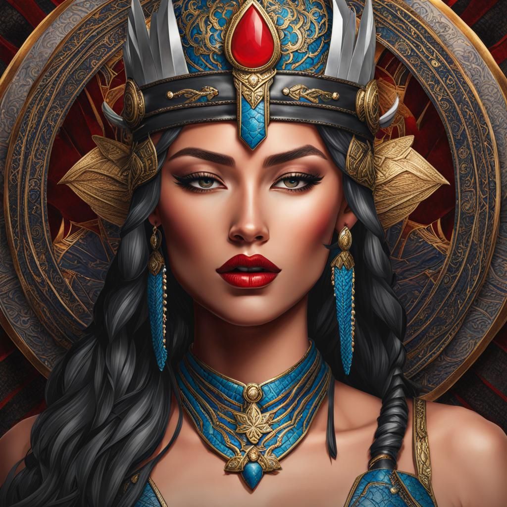 Majestic Warrior Queen Portrait