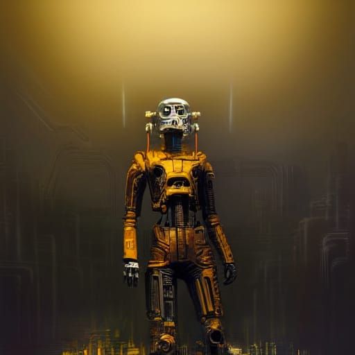 Goth Model in Sci-Fi Coffee Shop with Giant Ants, Biomechani...