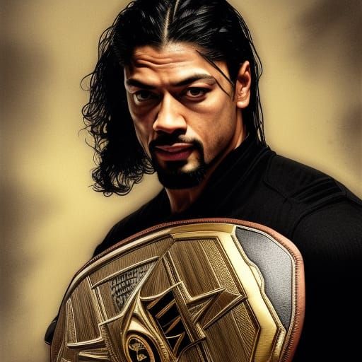 Wrestler Champion Portrait in Hyperdetailed Style