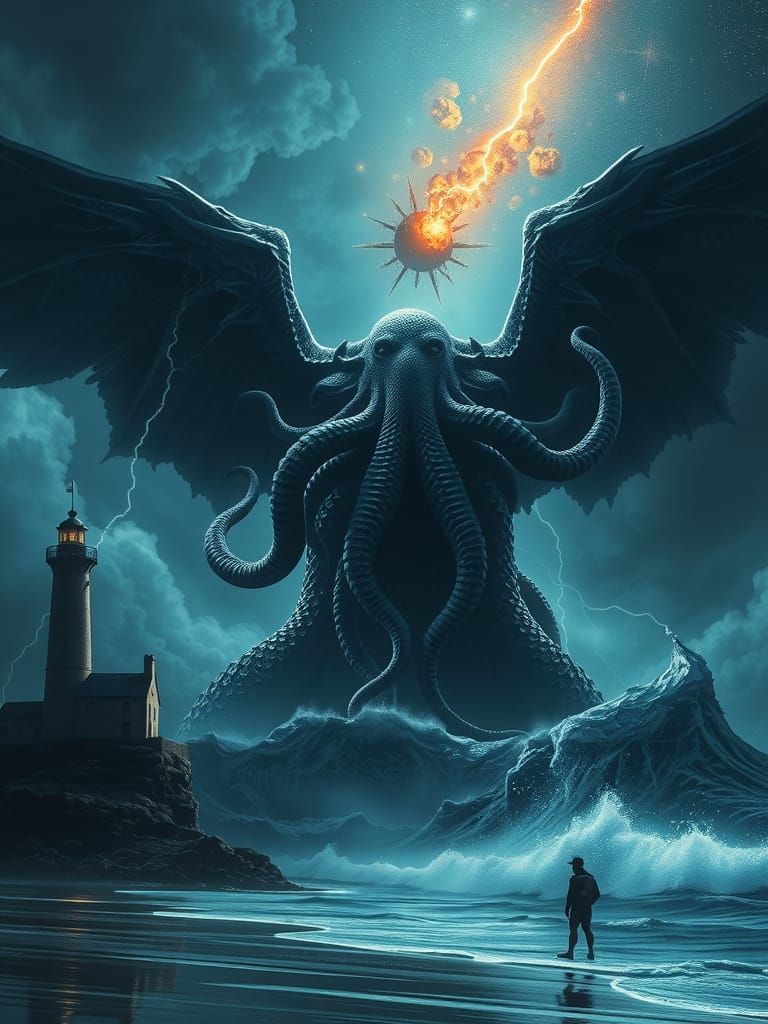 Kraken-Headed Horror Emerges from the Deep Ocean