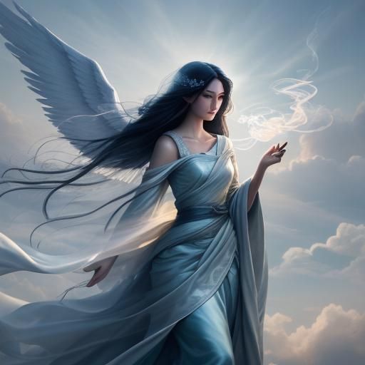 Ethereal Silk Angel Illuminates Twilight