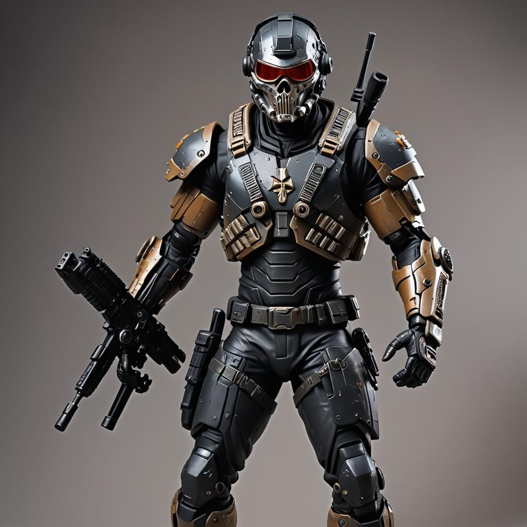 Cyborg Commando in High-Tech Mech Suit