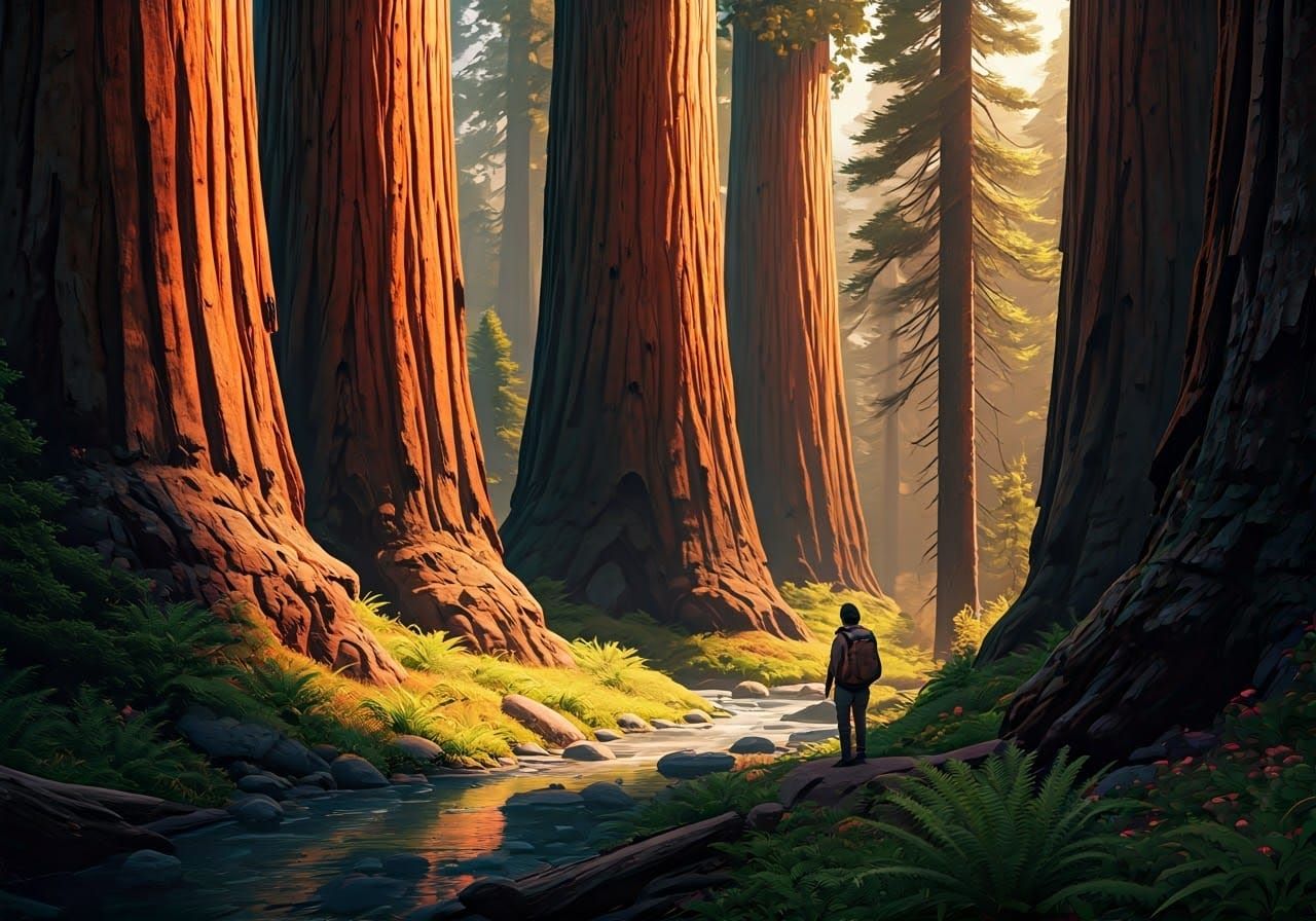 Sequoia Giants in Warm Golden Light