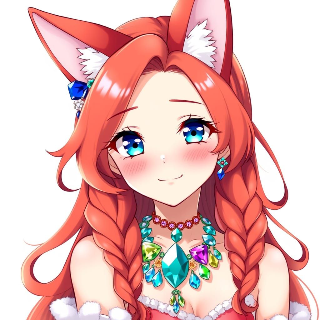 Anime-Inspired Fantasy Girl in Multi-Colored Swarovski Cryst...