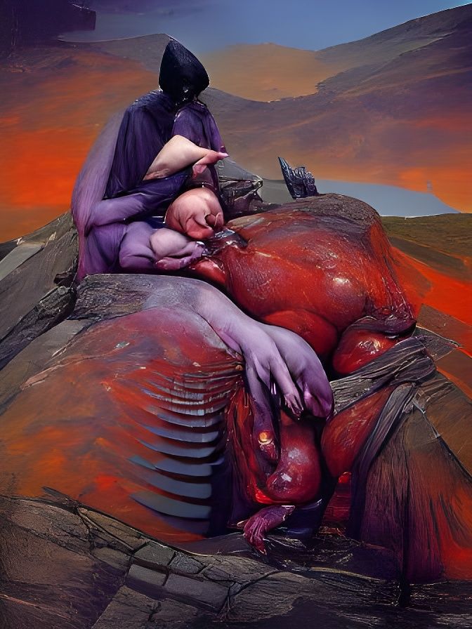 Mother and Child: A Wayne Barlowe-Inspired Scene