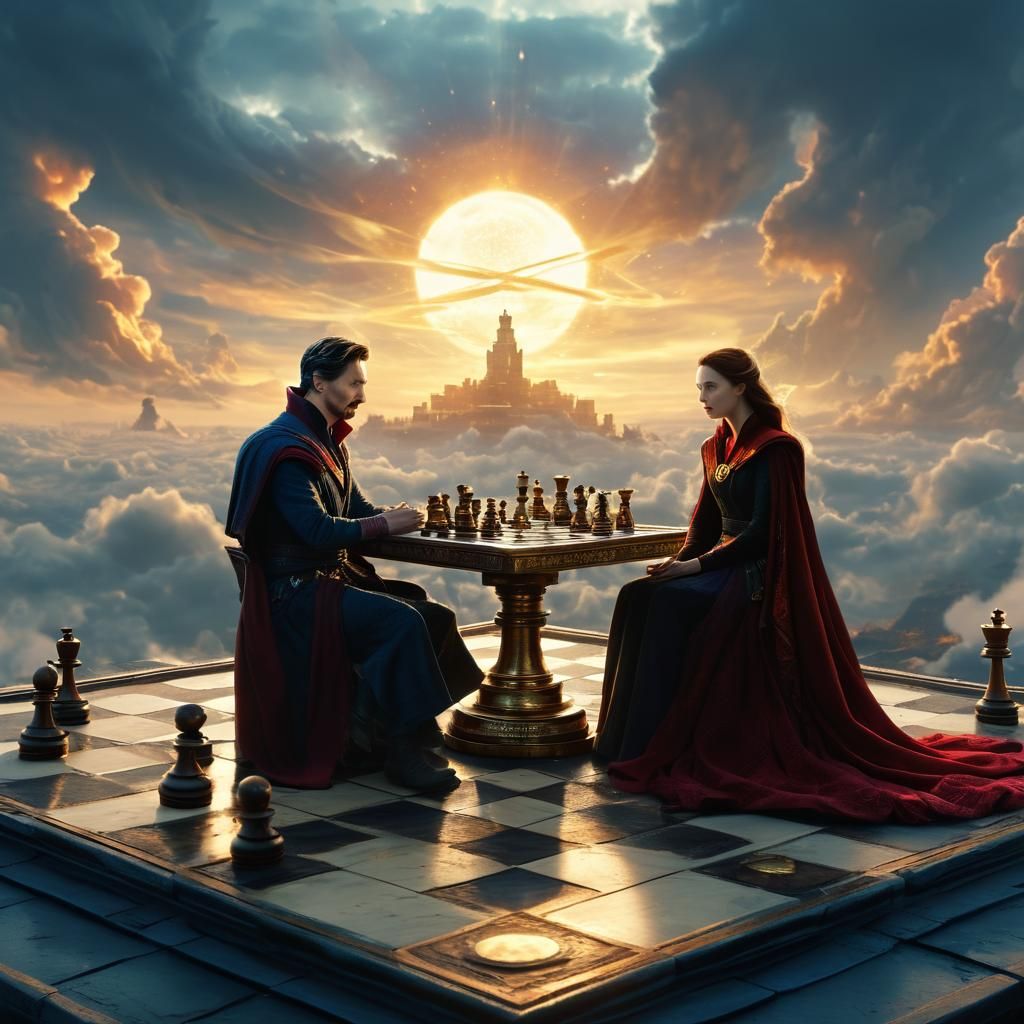 Doctor Strange and Scarlet Witch Chess Match
