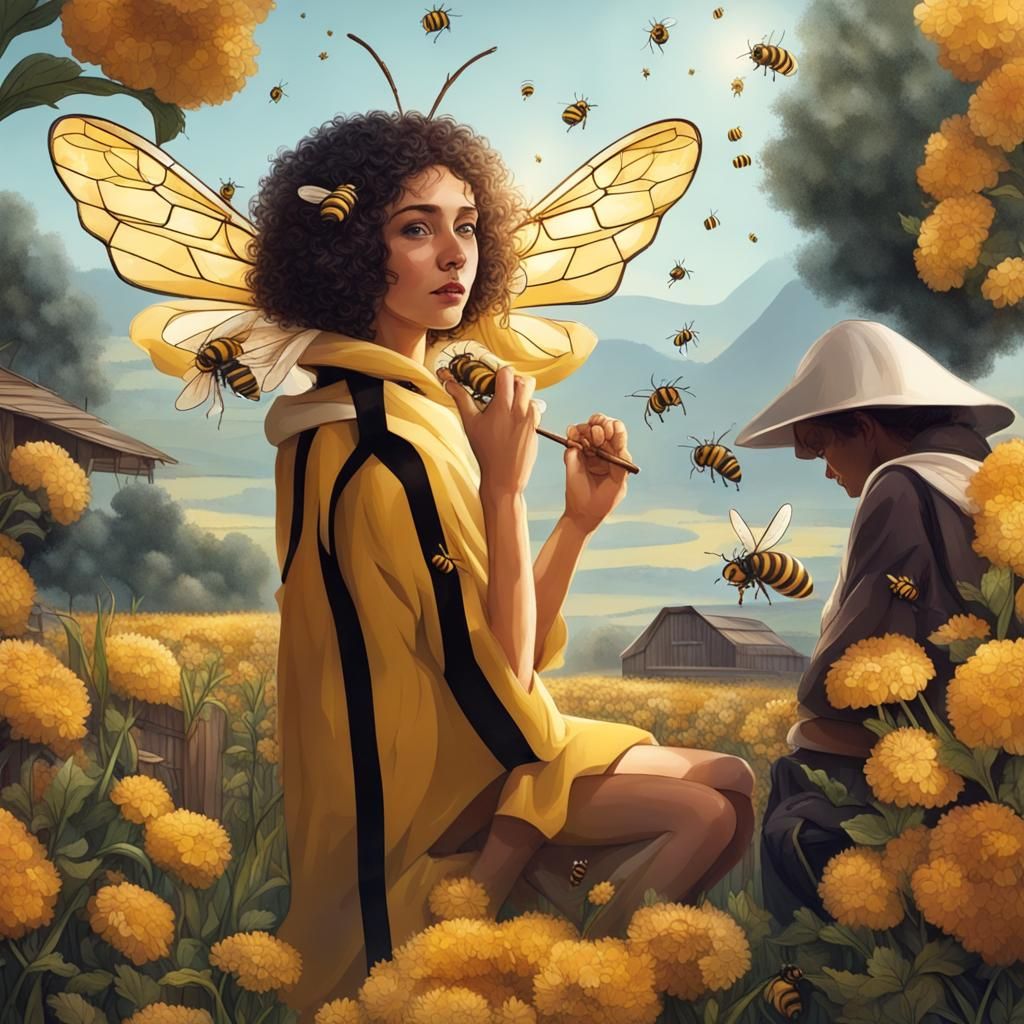 Human-Bee Hybrid in Crop Fields